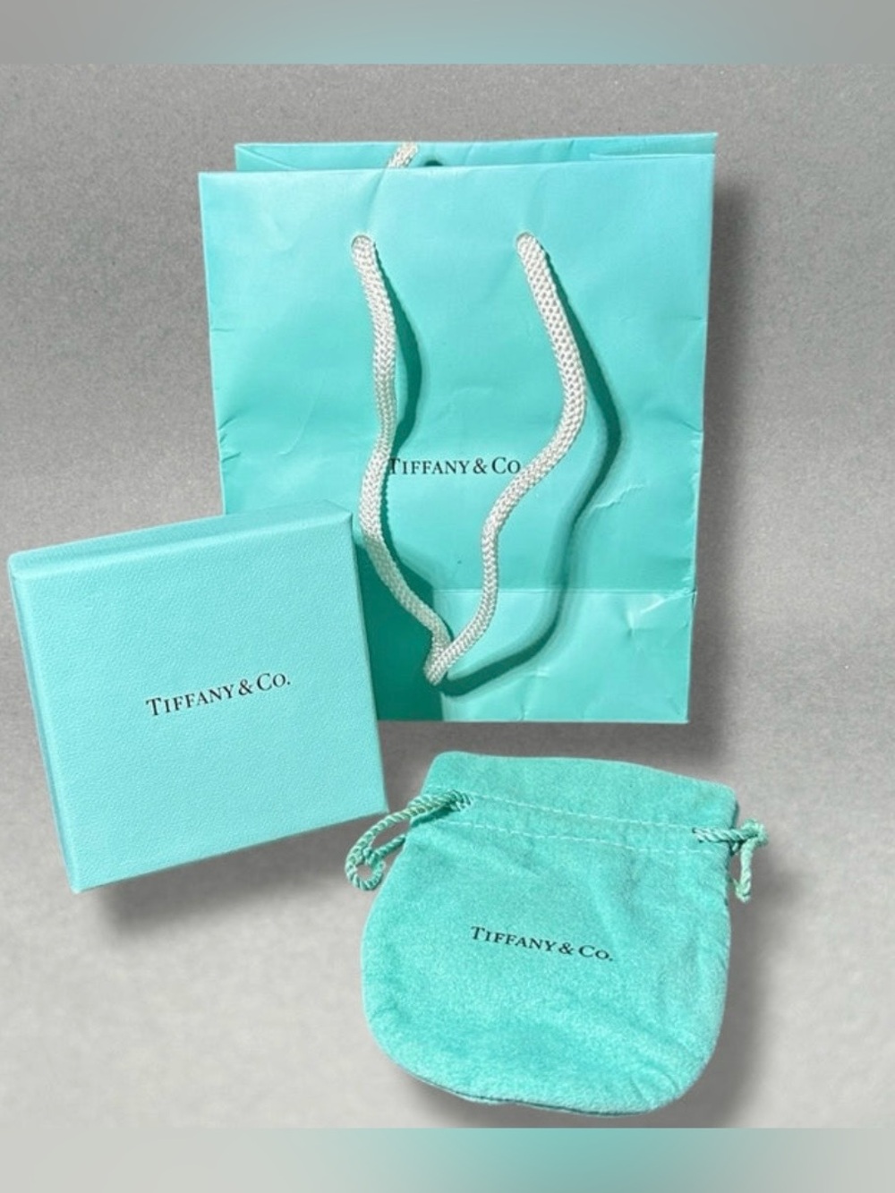 Tiffany & Co. Signature Blue Jewelry Box, Bag and Pouch